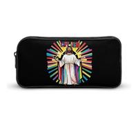 Ah Men Funny LGBT Gay Christ Rainbow Christian Pencil Case Cute Pen Pouch Cosmetic Bag Pecil Box Organizer for Travel Office