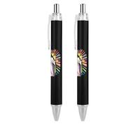 Ah Men Funny LGBT Gay Jesus Rainbow Christian Ballpoint Pens Retractable Blue Ink Ball Point Pen Smooth Writing Work Pen 2 PCS