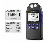 AH-Quantuv PAR Meter for Grow Lights, PPFD Meter 400-750nm with UVA Measurement 320-400nm, Shows PAR Breakdown of Blue Green Red, Records PAR & UVA for Light Distribution Mapping