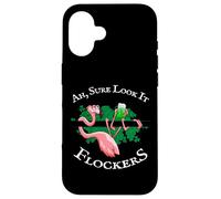 Ah Sure Look It Flockers Irish Flamingo St Pattys Day Quote Case for iPhone 16