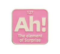 Ah The Element Of Surprise Enamel Pin Badge Chemistry Inspired Science Joke Design Square Metal Lapel Pin For Jackets Bags Hats Clothing Accessories And Pin Boards Gift 3cm x 3cm