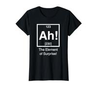 Ah! The Element of Surprise Science Value Graphic T-Shirt, Women, Black, S