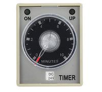 AH3-3 Electronic Timer Relay with Adjustable Release Delay, 8 Pin Terminal Configuration, 10 Minute Time Capacity, Compatible with 35 mm Rail Mounting, 85 to 110 Percent Voltage (24V)
