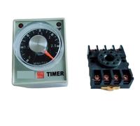 AH3-3 Time relay 12V/24V/36V/110V220V/380V Delay Timer Time Relay 8Pin with base 3S 6S 10S 30S 60S 3M 6M 10M 30M 60M(60S,12V)