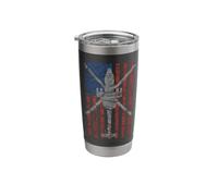 AH64 Apache Attack Helicopter American Flag Pilot Travel Mug Stainless Steel Insulated Tumbler