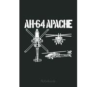 AH64 Apache Schematic Military Attack Helicopter Apache Notebook: US Navy Veteran Veterans Memorial Day, Journal 6 x 9, 110 Page Blank Lined Paperback Journal/Notebook Gift For Family Friends