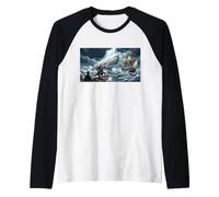 Ahab Faces the White Whale Moby-Dick Raglan Baseball Tee