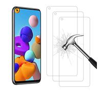 AHABIPERS 3 Pack Tempered Glass for Samsung Galaxy A21S Screen Protector, Easy Bubble-Free Installation, 9H Hardness, 99.99% HD Clarity Tempered Glass Protector for Galaxy A21S