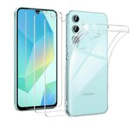 AHABIPERS Clear Phone Case for Samsung Galaxy A16 5G/4G + 3 Tempered Glass Screen Protector, HD Clarity Bubble-Free Installation, Slim Soft TPU Anti-Scratch Silicone Cover