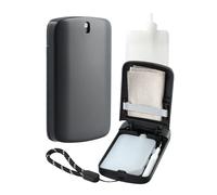 AHABIPERS Portable Screen Cleaner Kit, Glass Cleaning Spray With 1 Microfibre Cloth, 1 Earbuds Cleaner Pen and 2X19ml-0.67oz Fluid Refill for Phone, Eyeglasses, Laptop, Computer, Car Display - Black