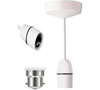 Ahad Trader Ceiling Rose Pendant Bulb Holder Plastic Pendant Size 6” (150mm) with Energy-efficient (Enargy A++) Ideal for Kitchen, Living, Bedroom, and Dining Room Lighting