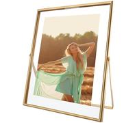 AhaGo Gold Floating Picture Frame, 8x10 Inches, For Photo 7x9, 6x8, Portrait, Classy For Father's Day, Wedding, Birthday