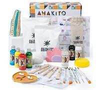 Ahakito Air Dry Clay for Adults, Pottery Kit for Beginners, Clay Kit Includes: Air Dry Clay for Kids, Clay Sculpd Tools, Pottery Painting Kit, Brushes, Gloss Varnish, Step-by-Step Comprehensive Guide