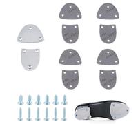 AHANDMAKER 1 Pair Metal Heel Plates with Screw Nails, Semicircular Shoe Heel Taps Tips Heel Replacement Plate, Boot Heel Repair Kit for Boots and Shoes (Large Sizes)