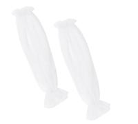 AHANDMAKER 1 Pair Pearl Wedding Sleeves, 22" Long White Nylon Removable Mesh Puff Sleeve, Detachable Arm Sleeves for Wedding Dresses, Fingerless Glove for Wedding Dress Sweater Prom Opera Theme Party