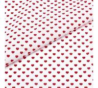 AHANDMAKER 1 Yard Cotton Quilting Fabric by The Yard 57 Inch Wide Heart Shape White Floral Fabric for Sewing DIY Crafting Fashion Design Dress Making and Home Decor