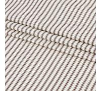AHANDMAKER 1 Yard Cotton Striped Fabric 59.8" Wide Woven Ticking Striped Fabric Modern Simple Style Strip for Upholstery Table Cloths Pillows Cushions Sewing Supplies, Brown
