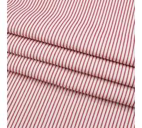 AHANDMAKER 1 Yard Red Striped Polycotton Upholstery Fabric 63 Inch Wide Woven Ticking Material for Pillow Ticking Quilting DIY Sewing Upholstery Projects Home Decoration