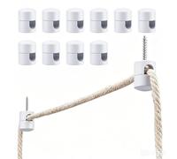 AHANDMAKER 10 Pack Aluminum Swag Hooks for Hanging Lights, Heavy Duty Ceiling Hooks with Cable Slot Decorative Modern Light Hanging Hook for Chandelier Pendant Light Fixture Swag Lamp Cable, White