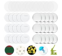 AHANDMAKER 100 Sets Button Maker Supplies, 2.28 Inch/ 58mm Pin Back Button Parts for Button Maker Machine, Round Badge Blank Button Pins, Includes Metal Cover, Plastic Pin Backs, Plastic Clear Film