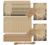 AHANDMAKER 100 Sets Let Love Grow Wedding Party Favors for Guests Include Flower Seed Envelopes Bulk Thank You Tags and Hemp Ropes for Guest Bridal Shower Wedding Party (Brown)