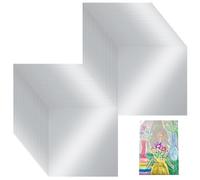 AHANDMAKER 100 Sheets Aluminum Metal Crafts DIY Foil Roll 0.1 mm Thick Tinfoil Flashing Roll Metal Sheets for Crafting Art Painting Engraving and Embossing (6 Inch X 6 Inch, Silver)