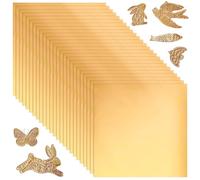 AHANDMAKER 100Pcs Heavy Duty Aluminum Foil Sheets, 6 x 6 inch Gold Flashing Square Tin Foil Heavy Duty Board for Painting Engraving Embossing Mounting Art Project Crafts, 0.07mm Thick