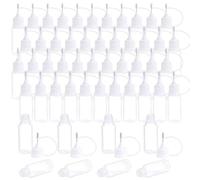 AHANDMAKER 100Pcs Mini Precision Tip Applicator Bottles with 10Ml/0.34 oz Clear Squeeze Bottles Plastic Glue Applicator for Liquid Oil Quilling Acrylic Painting Craft Decorations