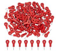 AHANDMAKER 100Pcs Red Wood Push Pins Decorative Map Thumb Tacks Travel Map Marking Push Pins for Cork Boards Bulletin Boards Travel Maps Hanging Art Pictures Photos Calendars DIY Crafts