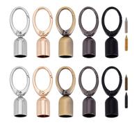 AHANDMAKER 10Pcs 5 Colors Cord End Caps, Metal Leather Cord Ends with Lobster Clasp Cords Findings for Tassels Jewelry Making Bracelets Necklaces Bag Straps DIY Crafts, 14/14.5mm Inner Diameter