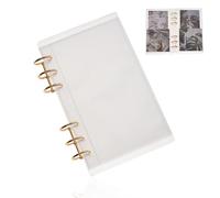 AHANDMAKER 10pcs Clear Acrylic Binder Notebook Cover with 2pcs 3-Ring Binder Gold Metal Ring Refillable Planner No Zippers for Notes DIY Photo Albums Planner Budget Office Supplies