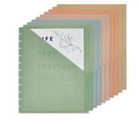 AHANDMAKER 10Pcs Discbound Pocket Dividers, 9.49x11.65 Inches Disc Binder Dividers Planner Inserts Pocket Folder 5 Colors PP Discbound Notebook Accessories for Office Home School Organization