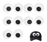 AHANDMAKER 10pcs Eye Sew on Patches Black White Cartoon Eyeball Embroidered Pretty Patches Appliques for Clothes Jackets Hats Backpacks Jeans Clothes DIY Accessories