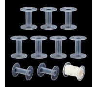 AHANDMAKER 10pcs Plastic Wire Spools 2.7 inch Wire Weaving Bobbins Empty Thread Cord Wire Rope Chain Roll White Craft for Embroidery Thread Yarn Ribbon Crafts and Sewing Making Carrier