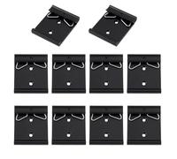 AHANDMAKER 10Pcs Rail Mounting Clips, 42mm 1.65 Inches Width Black Universal Mounting Brackets Standard Aluminium Alloy Industrial Electrical Clamps for Switchs Injectors Circuit Breakers