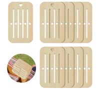 AHANDMAKER 10pcs Weaving Cards, Belt Weaving Kit Wooden Belt Weaving Tools Weaving Loom Weaving Supplies for Bag Belt Camera Strap DIY Craft Weaving Supplies, Log Colour