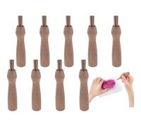 AHANDMAKER 10Pcs Wooden Felting Needle Handles Comfortable Grip Punch Needle Holder Lightweight Wool Felting Supplies for DIY Crafts and Cross Stitch Projects, Easy to Install Replacement Tool