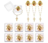 AHANDMAKER 12 Pack Gold Lapel Pin 3.94 Inch Baptism Favors Cross Keychain Baptism Gifts for Guests Party Funeral Church Event Ceremony Decoration