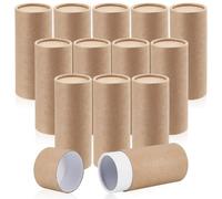 AHANDMAKER 12 Pcs 50g/1.76oz Paperboard Deodorant Tubes Cardboard Round Solid Container Refillable Cardboard Tubes with Lids for DIY Homemade Cosmetic Samples Lipstick