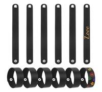 AHANDMAKER 12 Pcs Black Leather Bracelet Blanks Black Plain Snap Cuff Wristbands DIY Craft Blank Bracelets for Jewelry Making Punk Rock Event Gift Giving Personalization Crafting 24cm(9.4 Inch)