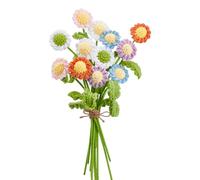 AHANDMAKER 12 Pcs Handmade Knitted Fake Daisy Flowers Crochet Sunflower Daisy Artificial Flowers Fake Sun Flower Flower Bouquet for Decoration Home Table Wedding Summer Mother's Day