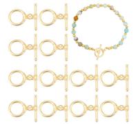 AHANDMAKER 12 Sets 18K Gold Plated Toggle Swirl Clasps, Round Toggle Clasps Connectors, OT Buckle Closure Round Claps Connectors with Jump Rings for Necklaces Bracelets Jewelry Pendant Making