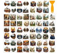 AHANDMAKER 12 Sheets Deer Rub On Transfer Stickers, Elegant Deer Decoration for Nature Lovers Animals and Flowers Window Sticker for DIY Scrapbooking Glass Bottle Furniture Decor, 5.5 x 5.5 Inches