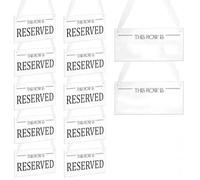 AHANDMAKER 12pcs Reserved Row Signs 3.74x7.76in White Rectangle Hanging Reserved Signs Acrylic Seating Sign for Wedding Reception Chair Seating Chart Display Ceremony Events Decorations