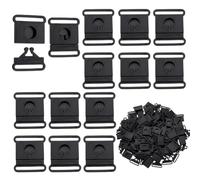 AHANDMAKER 140Pcs Plastic Safety Breakaway Buckles, 25mm Inner Diameter Front Closure Hook Replacement Bra Clasps Black Quick Release Buckle for Bra Cat Dog Collar Harness Strap Parts