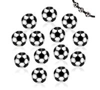 AHANDMAKER 14Pcs Antique Silver Tibetan Bead Large Hole Football European Beads Bracelets Spacers Charms Loose Beads for Necklace Earring DIY Crafts Jewelry Making, Hole: 4.5mm