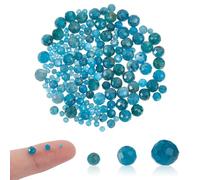 AHANDMAKER 150Pcs Natural Apatite Beads, Blue Green Faceted Round Gemstone Beads Strands 2mm/3mm/4mm Diameter Small Loose Stone Bead for DIY Jewelry Making Necklaces Bracelets Anklets Crafts