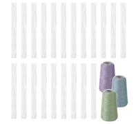 AHANDMAKER 150Pcs Thread Net Spool Saver, White Mesh Makeup Brush Protective Covers Sewing Threads Spool Nets for Different Sizes of Sewing Quilting Embroidery Machine Spools, 5.9x0.6 Inches