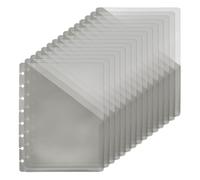 AHANDMAKER 15Pcs Classic Pocket Dividers for Discbound Gray Rectangular Compatible with Photocard Sleeves for Office Use Planners Notebook Decor and Organization, 8.5x6.2in