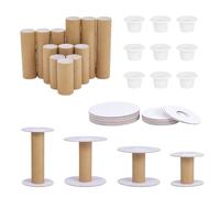 AHANDMAKER 16 PCS Empty Paper Thread Spools, 4 Sizes Empty Spool Textile Bobbin Empty Embroidery Thread Spool, Detachable Thread Ribbon Holder Spools of Crafts for Arts and DIY Crafts Sewing Supplies